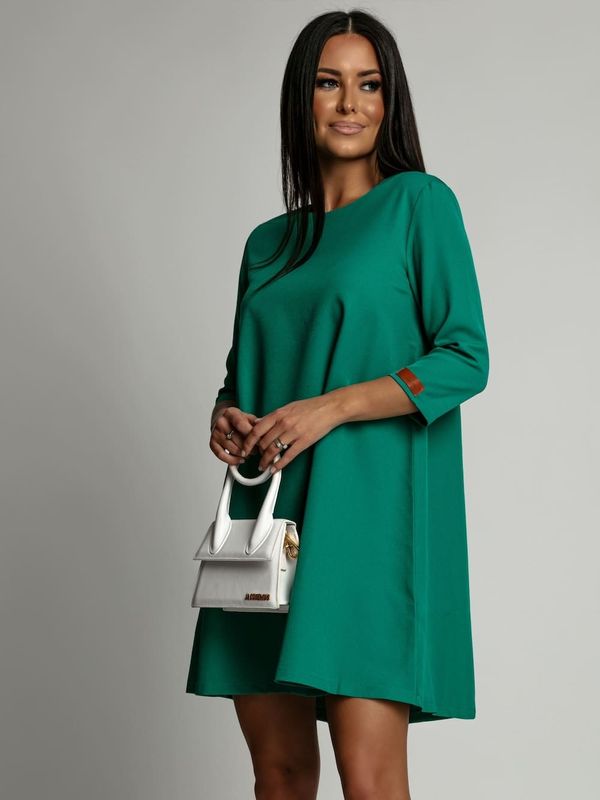 FASARDI Elegant green trapezoidal dress