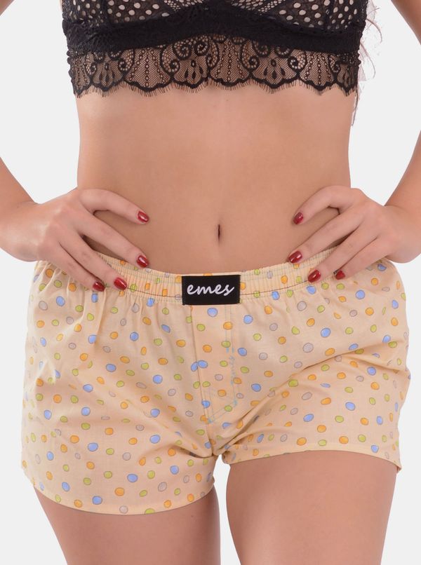 emes Emes light yellow shorts with polka dots