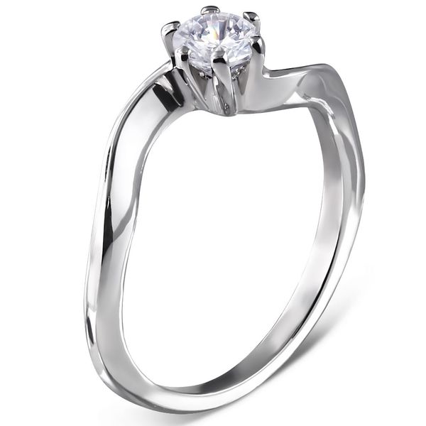 Kesi Engagement ring made of surgical steel CZ twist