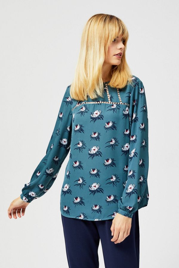 Moodo Floral shirt with openwork inserts