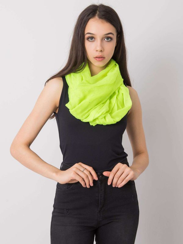 Fashionhunters Fluo yellow neck warmer with shiny patch