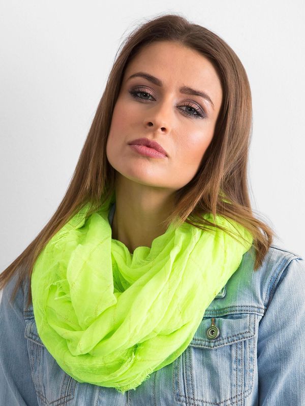Fashionhunters Fluo yellow scarf with metallic thread