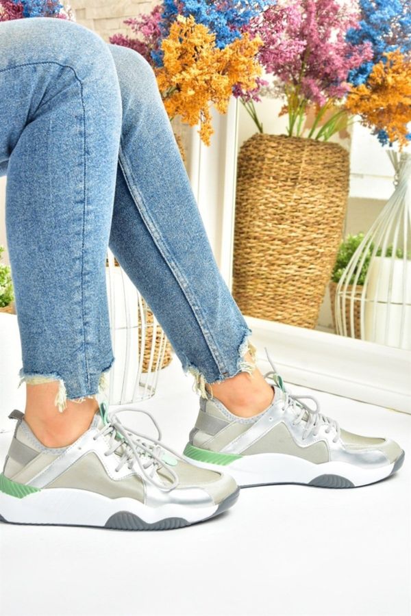 Fox Shoes Fox Shoes Gray Fabric Women's Sneakers Sports Shoes