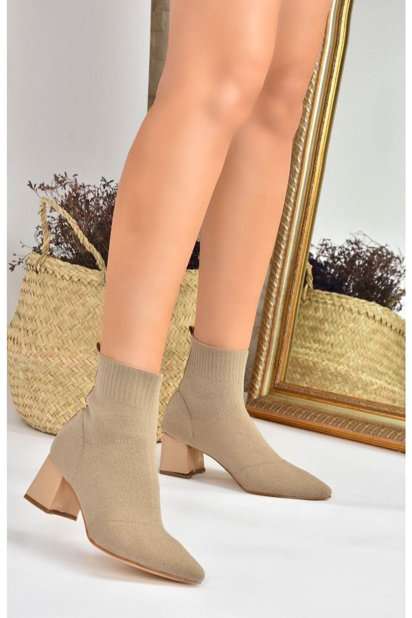 Fox Shoes Fox Shoes Mink Sweater Women's Thick Heeled Boots