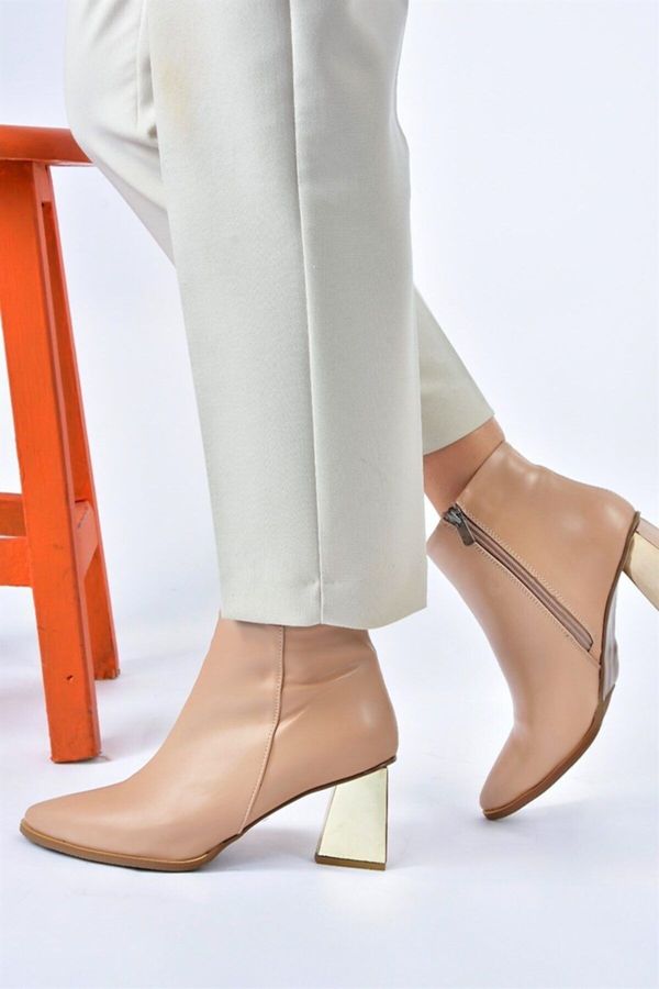 Fox Shoes Fox Shoes Nude Women's Boots with Thick Heels