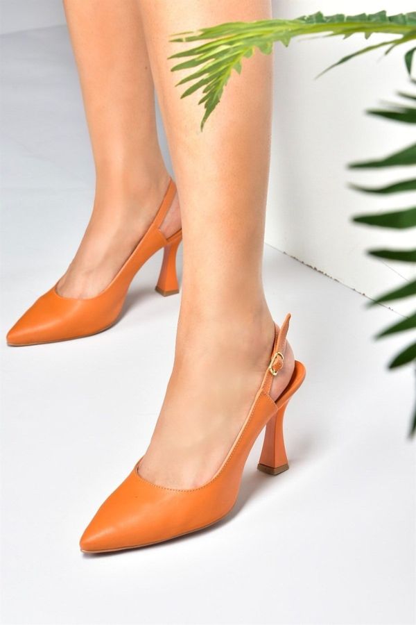 Fox Shoes Fox Shoes Orange Thin Heeled Women's Shoes