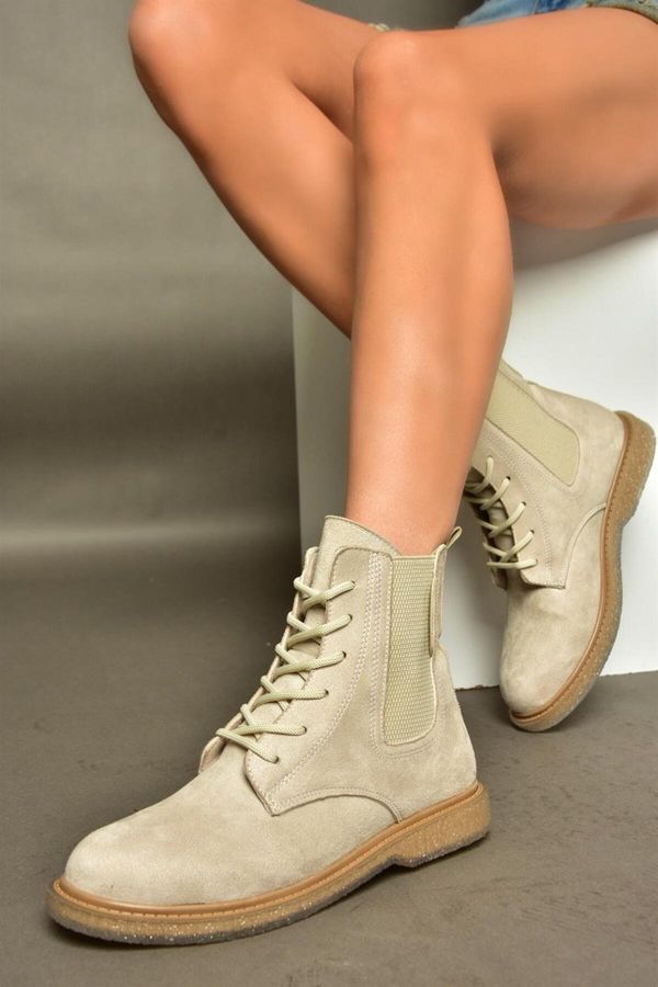 Fox Shoes Fox Shoes R374961902 Beige Suede Women's Classic Boots with Elastic Side