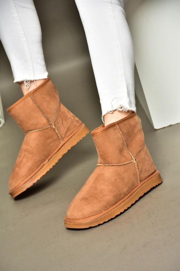 Fox Shoes Fox Shoes R612026502 Tan Women's Boots with Suede and Pile Inside