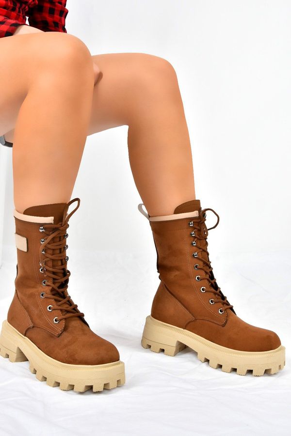Fox Shoes Fox Shoes Tan Thick Sole Lace Up Women's Postal Boots