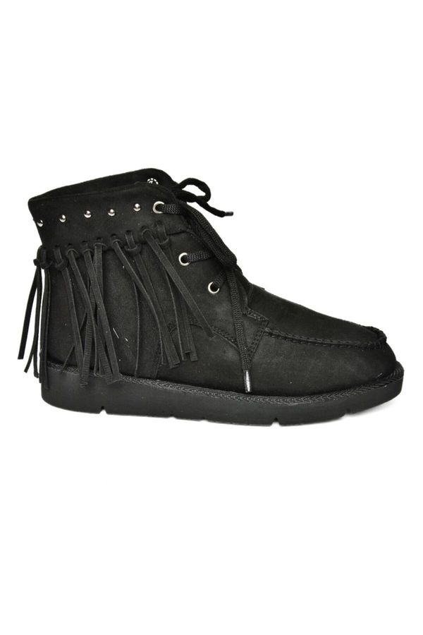 Fox Shoes Fox Shoes Women's Black Suede Tasseled Boots