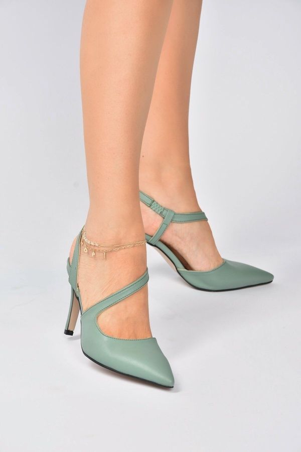 Fox Shoes Fox Shoes Women's Green Pointed Toe Heeled Shoes