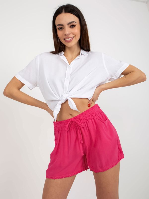 Fashionhunters Fuchsia casual shorts with pockets FRESH MADE