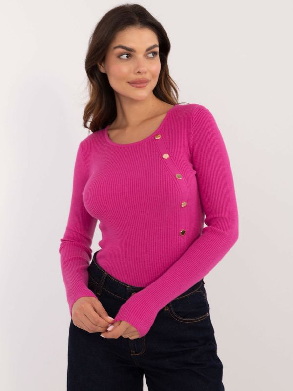 Fashionhunters Fuchsia classic sweater