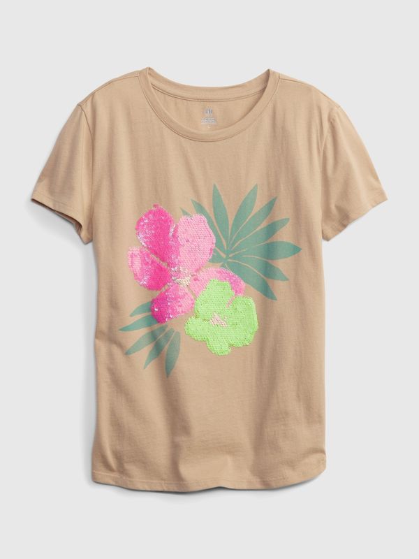GAP GAP Kids organic t-shirt with sequins floral - Girls