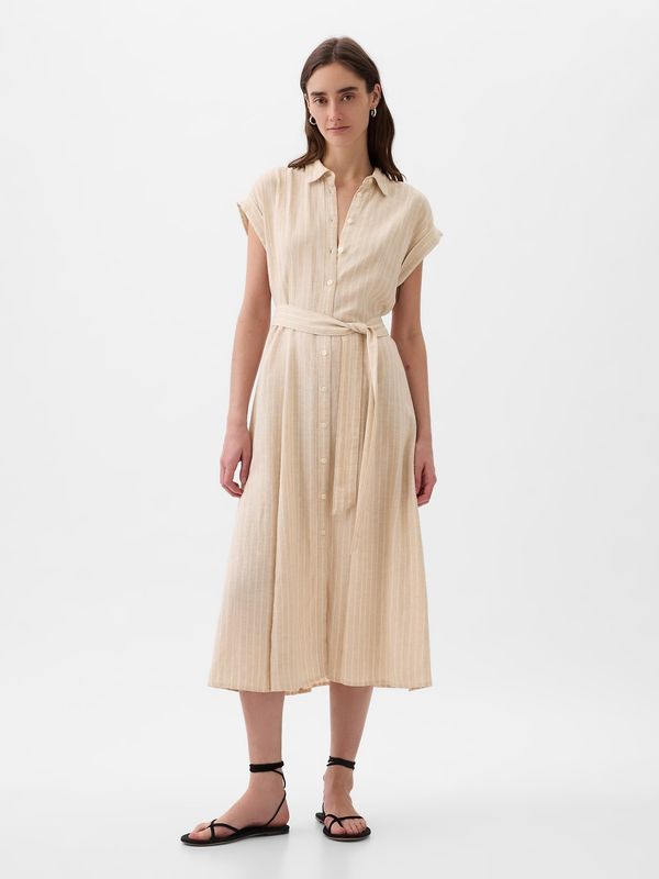 GAP GAP Linen Shirt Midi Dress - Women's