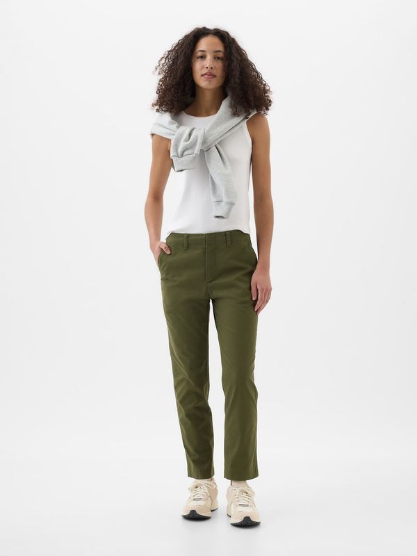 GAP GAP Mid-Rise Downtown Khaki Trousers with Pockets - Women's