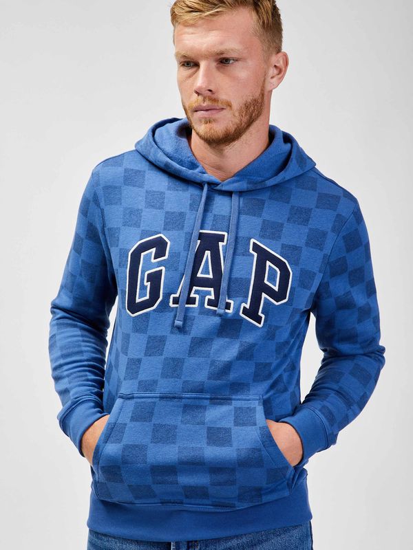GAP GAP Patterned Sweatshirt with Logo & Hood - Men