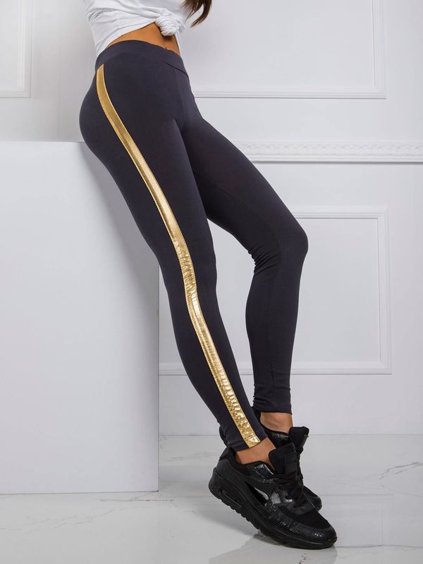 Fashionhunters Graphite and gold leggings RUE PARIS