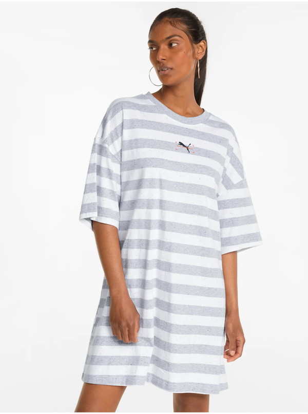 Puma Gray-White Ladies Striped Dress Puma - Women