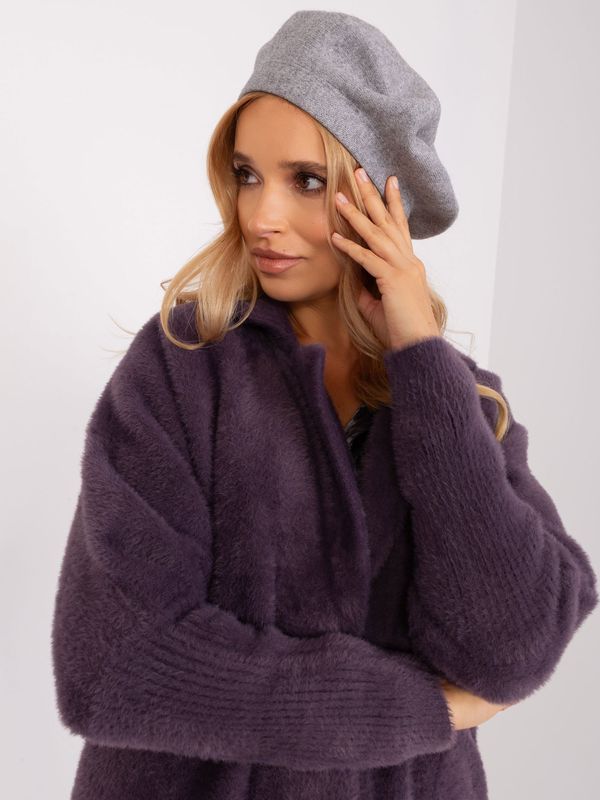 Fashionhunters Gray women's knitted beret