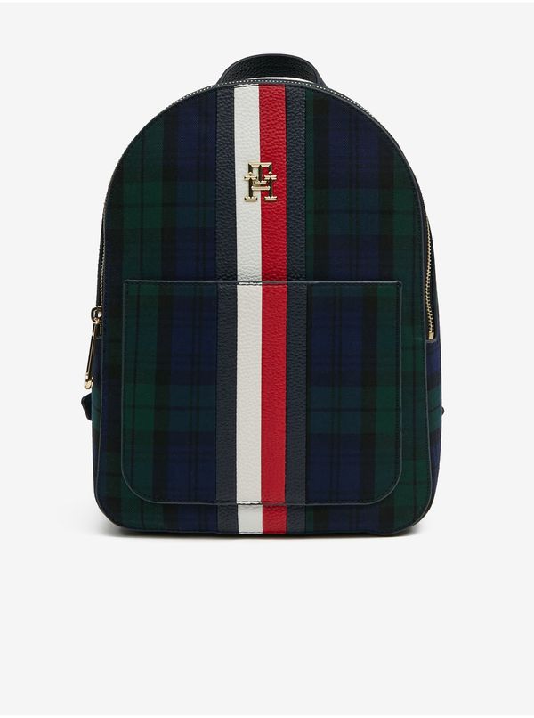 Tommy Hilfiger Green-blue ladies checkered backpack Tommy Hilfiger - Women