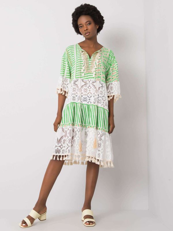 Fashionhunters Green boho dress Nayeli