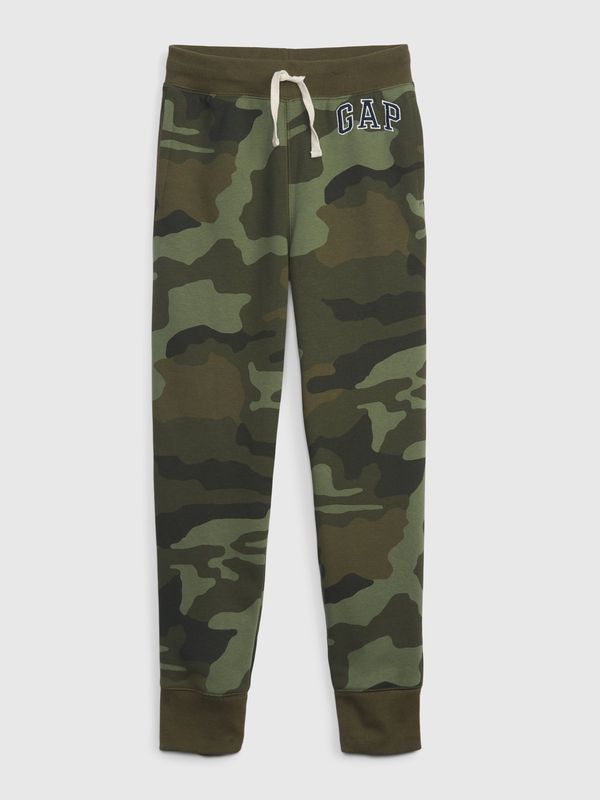 GAP Green boys' sweatpants camouflage logo GAP