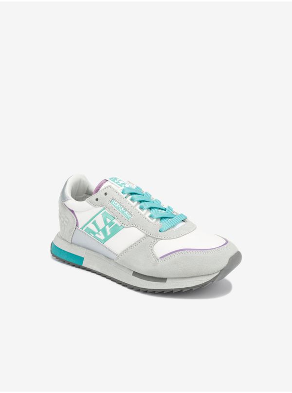 Napapijri Green-gray women's sneakers with suede details Napapijri Vicky - Women