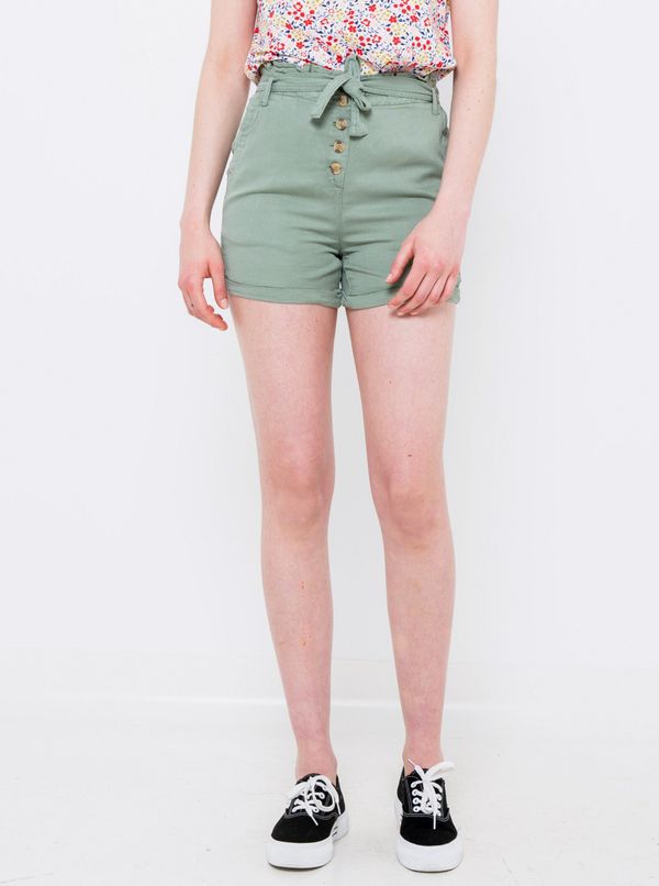 CAMAIEU Green linen shorts CAMAIEU - Women