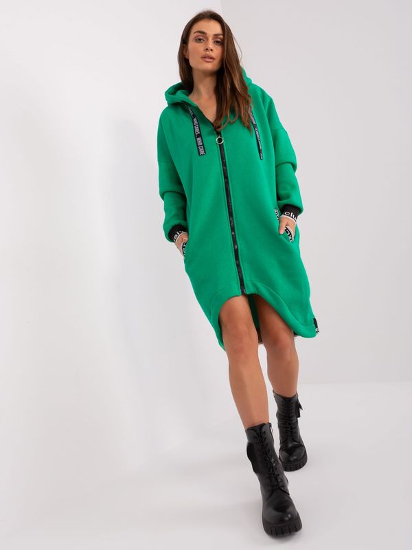 Fashionhunters Green long hoodie