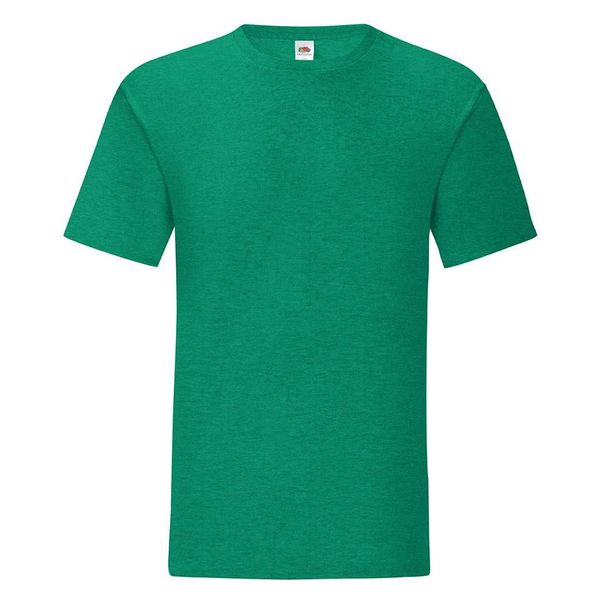 Fruit of the Loom Green men's t-shirt in combed cotton Iconic with Fruit of the Loom sleeve