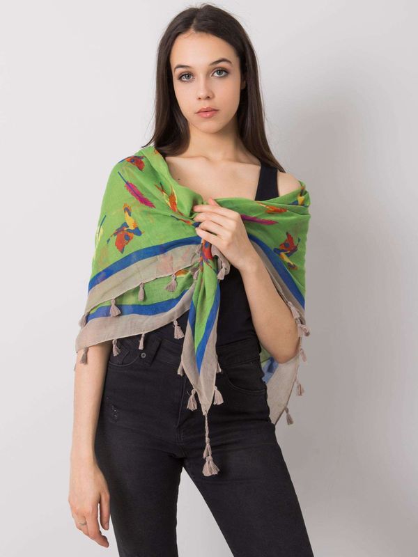 Fashionhunters Green scarf with color print