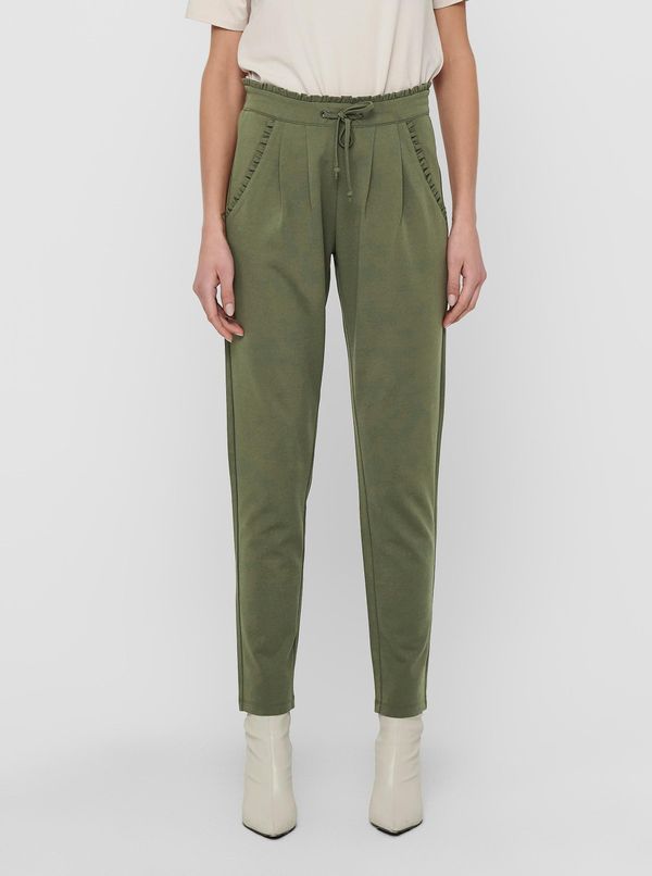 JDY Green Shortened Trousers with Tie JDY Catia - Women