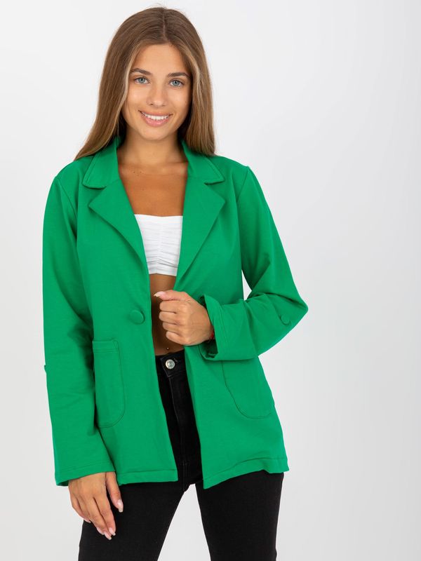 Fashionhunters Green tracksuit jacket with RUE PARIS fastening