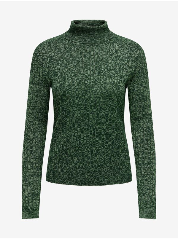 JDY Green women's brindle turtleneck sweater JDY Novalee - Women