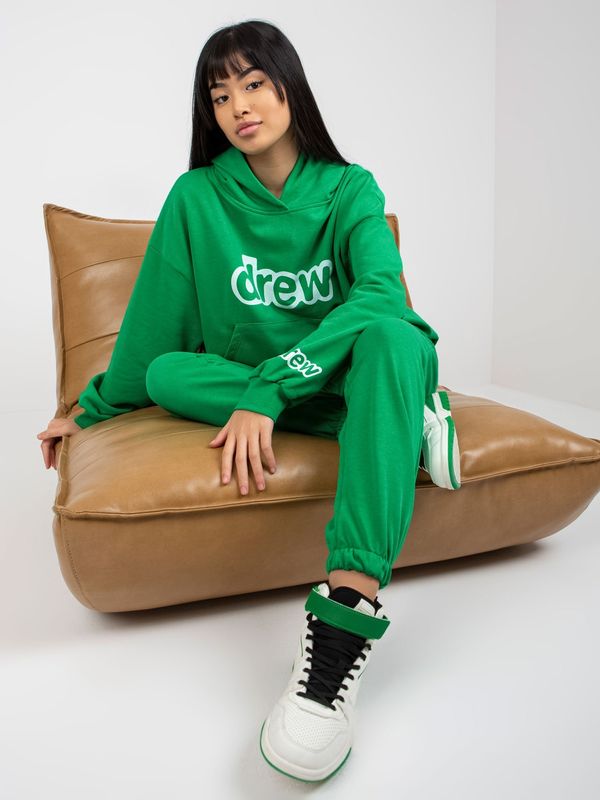 Fashionhunters Green women's tracksuit with sweatshirt