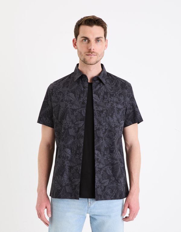 Celio Grey-black men's patterned shirt Celio Gafeul