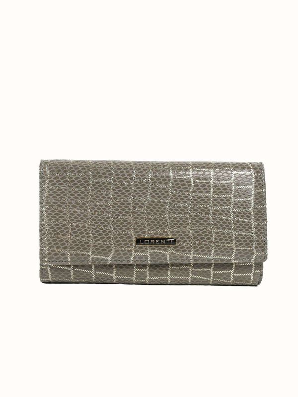 Fashionhunters Grey leather wallet with animal motif