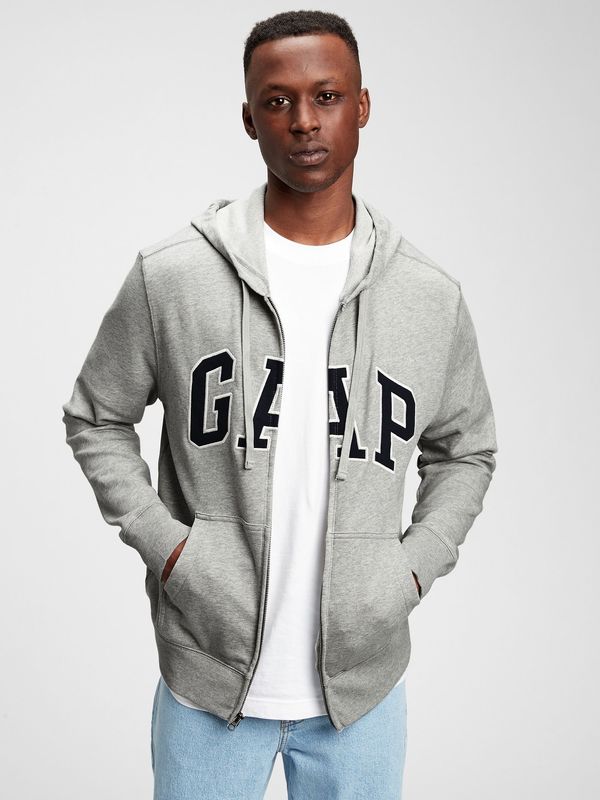 GAP Grey men's sweatshirt GAP Logo arch hoodie