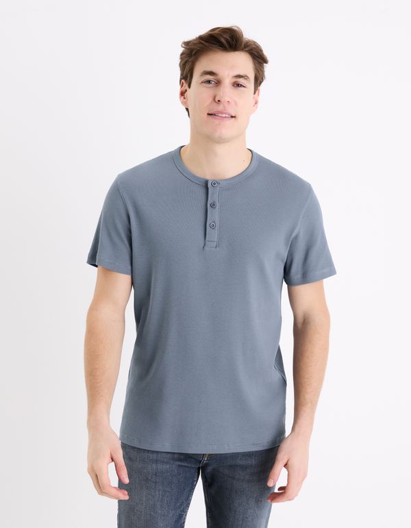 Celio Grey men's t-shirt henley Celio Genrib