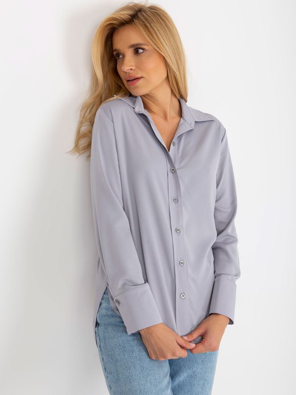 Fashionhunters Grey Women's Classic Long Sleeve Shirt