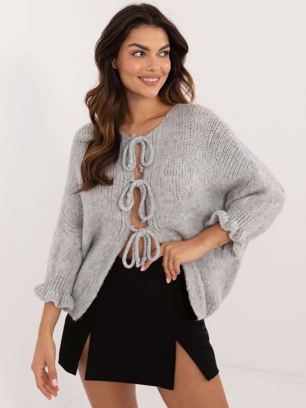 Fashionhunters Grey women's oversize sweater