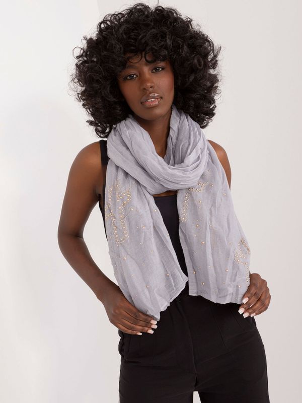 Fashionhunters Grey women's viscose scarf