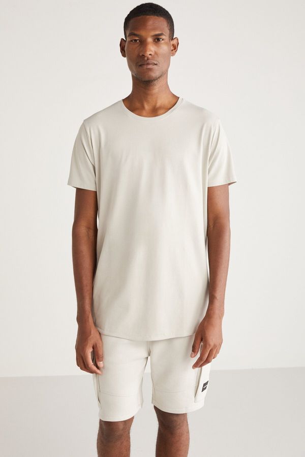 GRIMELANGE GRIMELANGE Greg Men's Slim Fit Long Length Ultra Flexible Cotton Lycra T-shirt