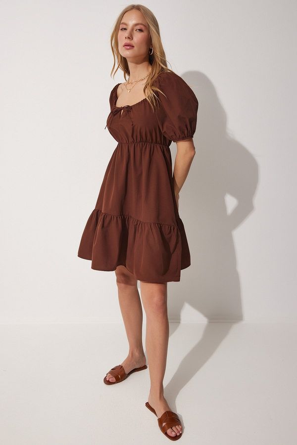 Happiness İstanbul Happiness İstanbul Pleated Collar Flare Poplin Dress