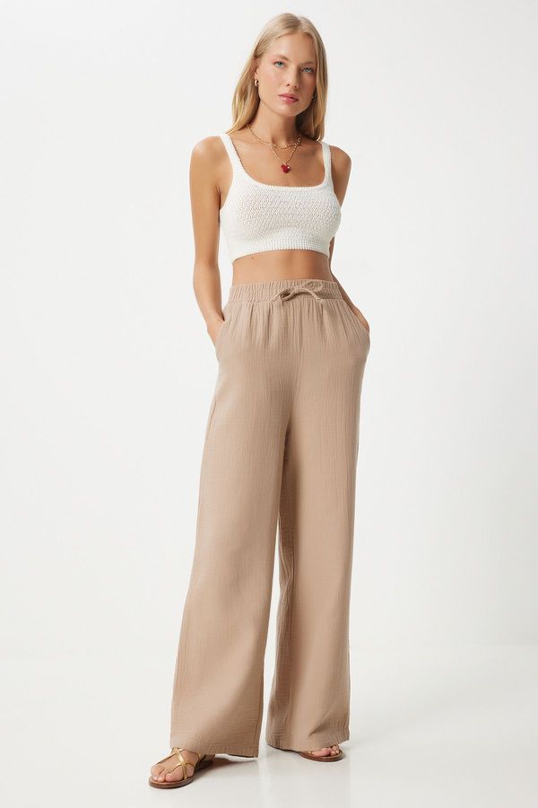 Happiness İstanbul Happiness İstanbul Women's Biscuit Muslin Palazzo Trousers