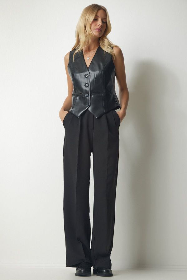Happiness İstanbul Happiness İstanbul Women's Black Pocket Palazzo Trousers