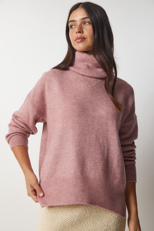 Happiness İstanbul Happiness İstanbul Women's Dried Rose Turtleneck Knitwear Sweater