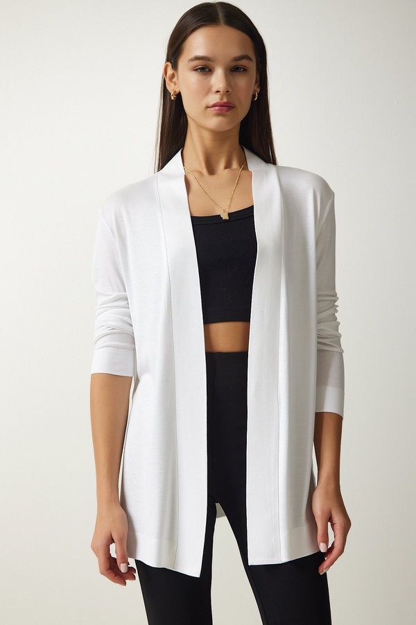 Happiness İstanbul Happiness İstanbul Women's Ecru Oversize Knitted Jacket Cardigan