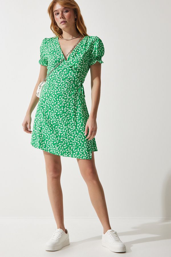 Happiness İstanbul Happiness İstanbul Women's Green Patterned Viscose Woven Dress